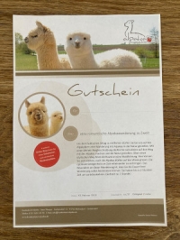 Romantische Alpakawanderung zu Zweit - PDF-Gutschein